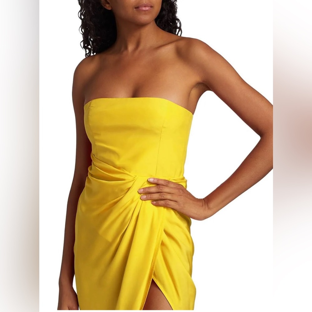 Gauge81 Lica Strapless Draped Asymmetric Dress